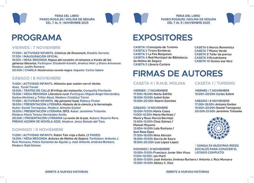 Programación Feria Libro de Molina de Segura 2025